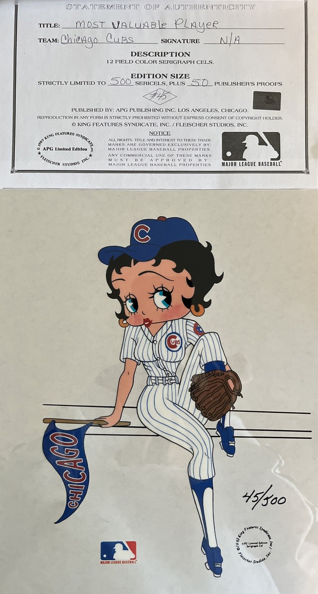 レア　BETTY BOOP BETTY BOOP CHICAGO CUBS MVP RARE 1993 with COA NUMBERED MLB