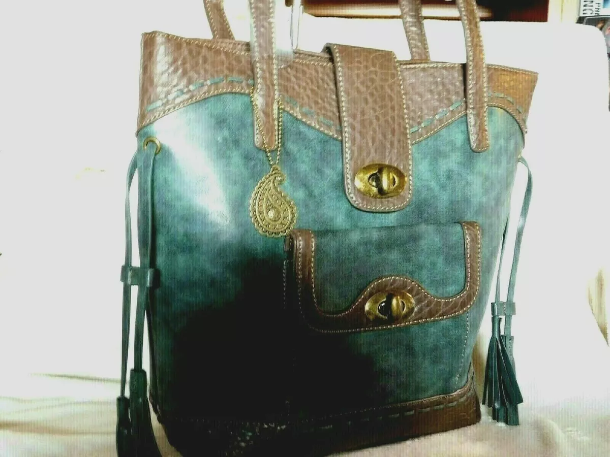 Bandana by American West Guns Roses Tote Teal Brown Concealed