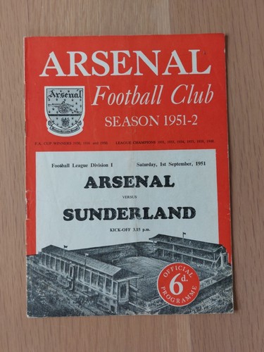 Arsenal v Sunderland 51-52 Div 1