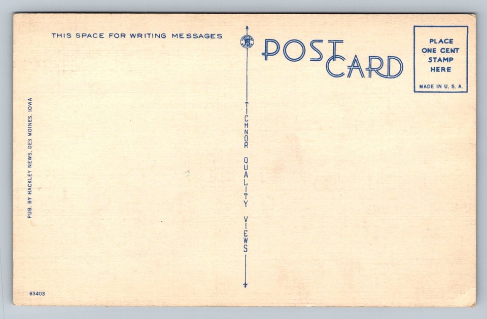 Looking Northeast From 9th And Walnut Des Moines Iowa Linen Unposted