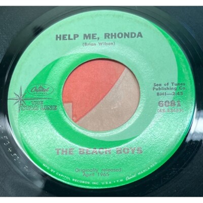 The Beach Boys Help Me Rhonda / You Wanna Dance 45 Capitol 6081 Green Starline