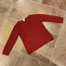 Eddie Bauer Red Pattern Long Sleeve Crew Pullover Sweater Women Size S
