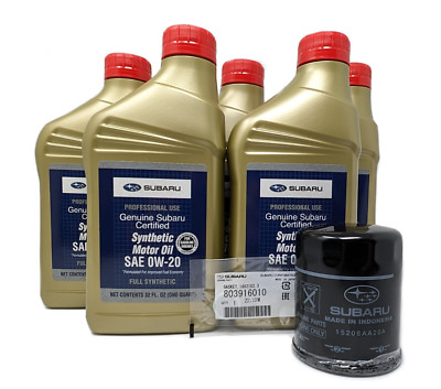 Genuine SUBARU Oil Change Kit Filter Gasket 5 Qts Synthetic Motor Oil SAE 0W-20