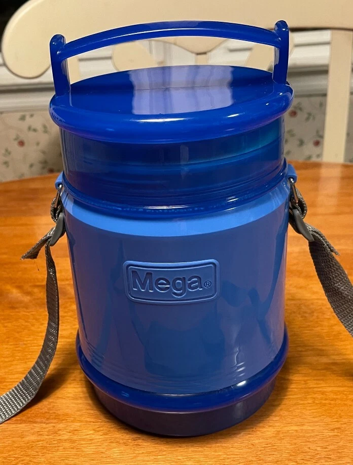 NEW Large 10-Piece MEGA Thermos Soup Container Hot / Cold w/ 3 Areas Blue