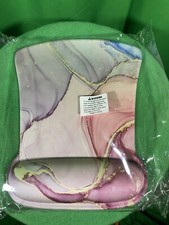 Mouse Pad with Wrist Support Pink Marble