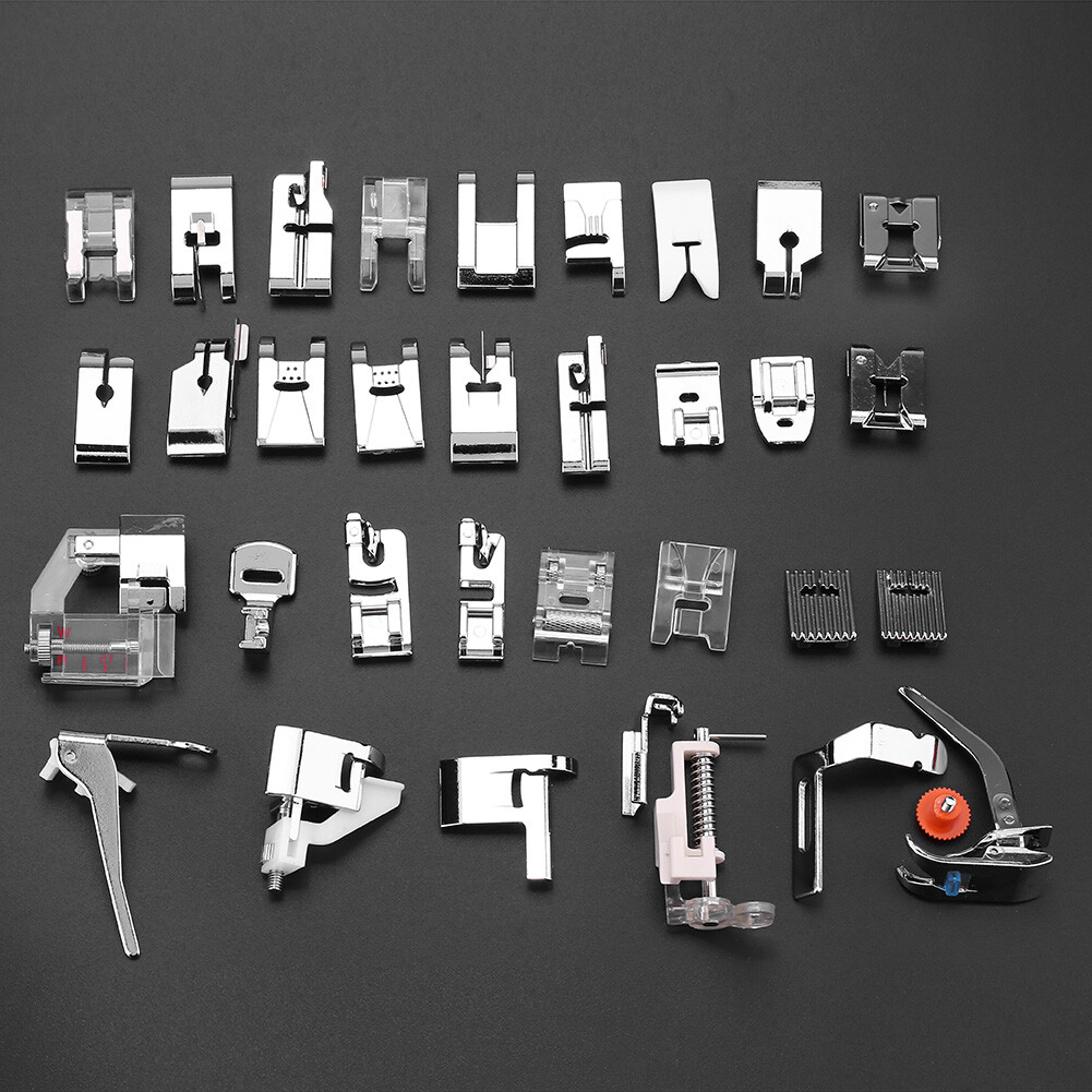 32PCS Presser Feet Kit Set fits Singer,Brother,Janome,Elna,low shank