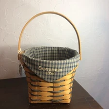 Longaberger Basket SEPTEMBER 1998 The Crawford Barn Liner & Tie On Plaid Pattern