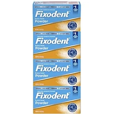 Fixodent Extra Hold Powder Adhesive Pack of 4 Dentist Recommended 2.7 Ounce