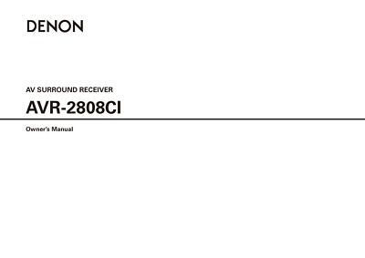 Bedienungsanleitung-Operating Instructions für Denon AVR-2808 CI 