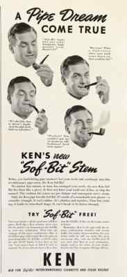 1940 Ken's Sof-Bit Stem Pipes PRINT AD A Pipe Dream Come True