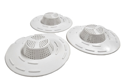 Lot of 3 O'Malley Hair Snare Sink Tub Drain Cover White Rubber USA 101 Pet Bulk