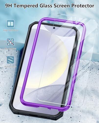 for Samsung Galaxy S24 Case: Military Shockproof Protective Phone Cover Purple - Afbeelding 4 van 7