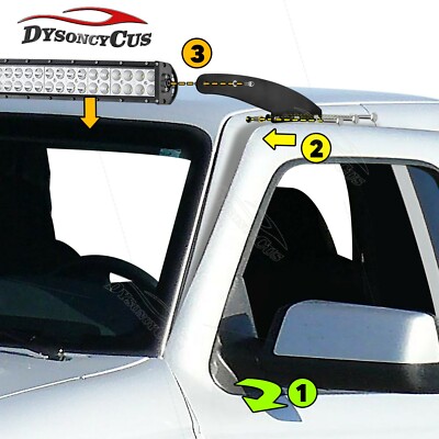 Generico Supports Barre LED 50" Courbe Pour Ford Ranger T8 2019-2023 - Kit De Montage Pare-Brise