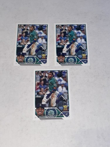 Julio Rodriguez 2023 Topps Series 1 #330 Rookie Cup (3) Card Lot Mariners Cards