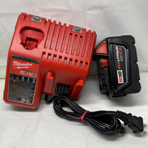 Genuine Set Milwaukee M18 XC 5.0Ah  RedLithium Battery With Charger