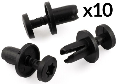 10x Clips für Renault R-19 R-21 Super-5 Express Laguna Zierleisten Clips Schwarz Kunststoff