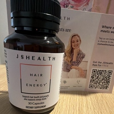 JSHealth Hair + Energy Dietary Supplement 200mcg 30 Capsules Exp 11/2027