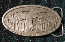 Vintage Austin Nichols Wild Turkey Belt Buckle Bourbon Ad  1974 Bergamot Brass 