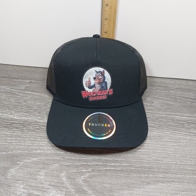 Wolfman's Goodies Black Trucker Hat Snapback Cap NWT