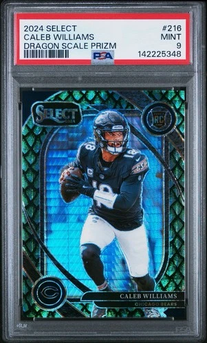 2024 Select Club Level Caleb Williams #216 Dragon Scale Prizm /81 (RC) PSA 9