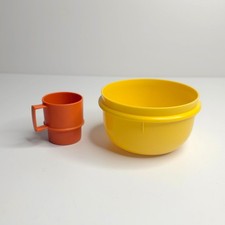 Tuppertoys Mini Mug Cup  Bowl Orange Yellow Tupperware
