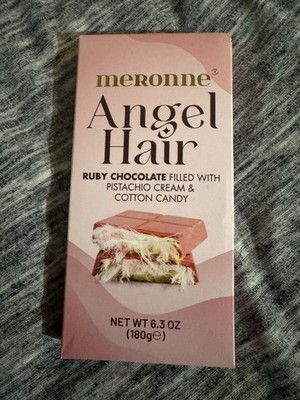 2x Meronne Angel Hair Ruby Chocolate Bar   Pistachio Cream & Cotton Candy 6.35oz