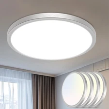 16Inch Flush Mount LED Ceiling Light Fixture, 3000K 4000K 6500K Adjustable, 3...
