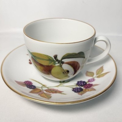 Royal Worcester Evesham Cup and Saucer - British Porcelain Used