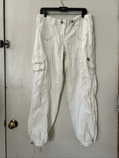 Vintage No Boundaries Y2K Low Rise Cargo Pants Juniors 17 Floral Embroidered