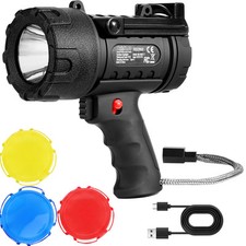 USB Spotlight Super Bright Rechargeable Flashlight 200,000LM Searchlight