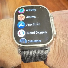 Apple Watch Ultra 49mm Titanium w/ Green Nylon & Rainbow Bands