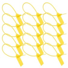 50Pcs Reusable Yellow Plastic Shipping Tags with Waterproof Writable Labels