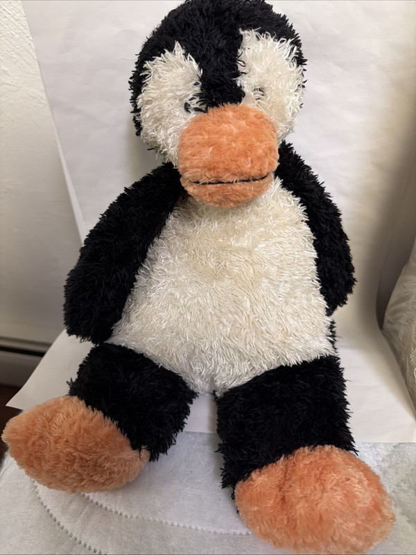 RARE Jellycat Bunglie Penguin 15" Plush Stuffed Animal Toy Orange Beak Soft