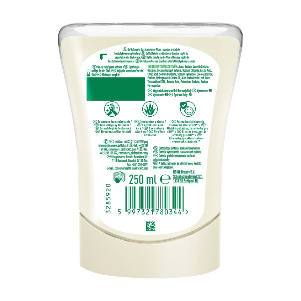 Dettol No-Touch Nachfüller Flüssigseife, Handseife Refill Aloe Vera 250ml - Bild 3 von 4