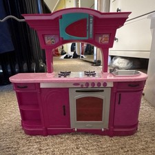 Mattel Pink Plastic Pretend Play Kitchen Set w/ Stove, Oven Sink