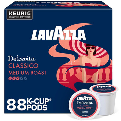 Dolcevita Classico Medium Roast K-Cup Pods, 88-Count Box for Keurig