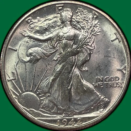 1942-S Walking Liberty Half Dollar Uncirculated UNC Coin #33389