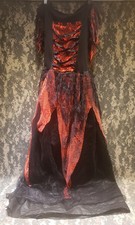 Halloween Vampire or Witch Costume Red and Black Dress Size Medium