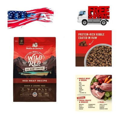 Stella & Chewy's Wild Red Dry Dog Food Raw Coated High Protein Grain & Legume...