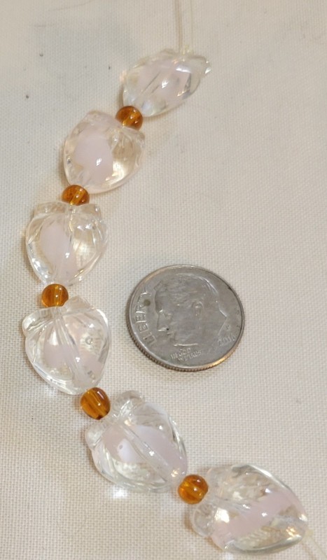 L931 16mm pressed glass apple beads. will combine to save on shipping 