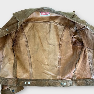 1960's Levi's BIG E Vintage Brown Suede Leather Western Trucker