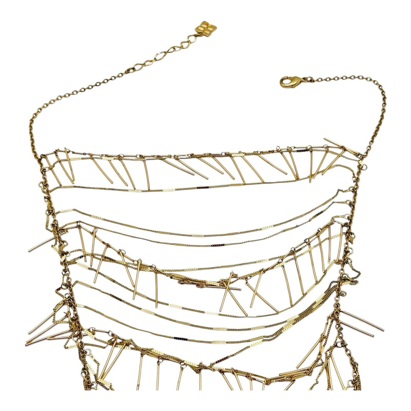 BCBG Multi Stranded Chains Dangle Drop Extra Long… - image 7