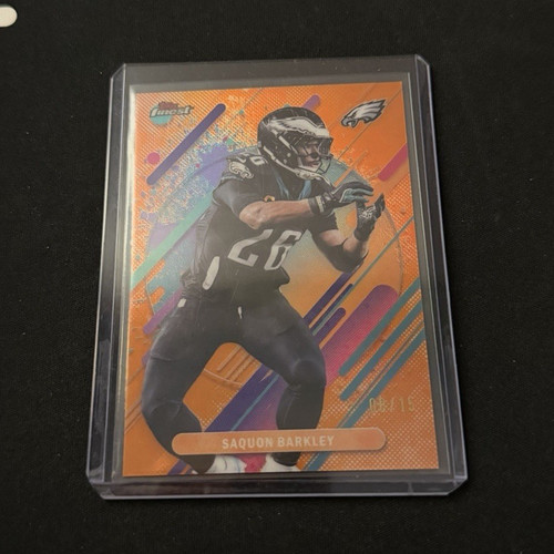Topps Finest 2024 Saquon Barkley Eagles Finest Performance Orange /15 #255