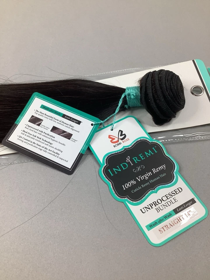 14-дюймовые необработанные натуральные прямые натуральные натуральные натуральные натуральные утка для человеческих волос Indi Remi - Изображение 4 из 4