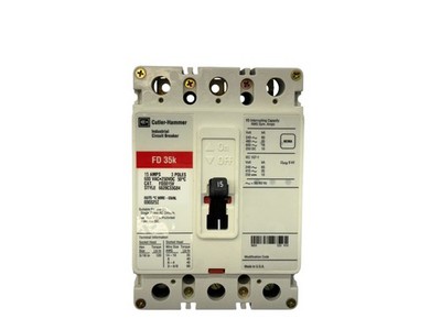 EATON CUTLER HAMMER  FD3015V 3 POLE 15 AMP 600 VOLT 35kA@480V CIRCUIT BREAKER