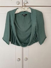 DNKY 100% seta tussah verde mare scrollata di spalle piccola petite