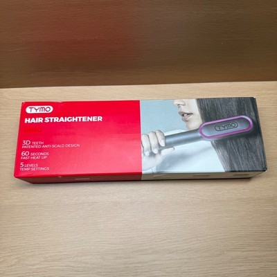 TYMO RING Hair Straightener Brush Black Pink 3D Teeth Anti-Scald Fast Heat Up
