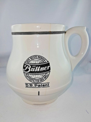 Old porcelain coffee filter Mocha Büttner D.R. Patent 1930s Vintage Strainer