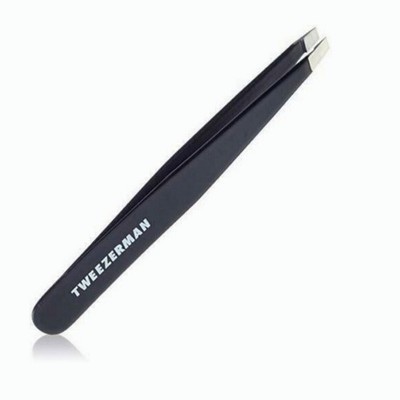 Tweezerman Black Full Size Slant Stainless Steel Slant Tweezer Free Ship