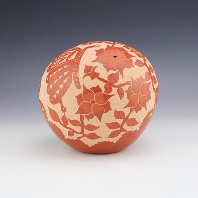 NATIVE AMERICAN JEMEZ POTTERY SEED POT BY ALVINA YEPA